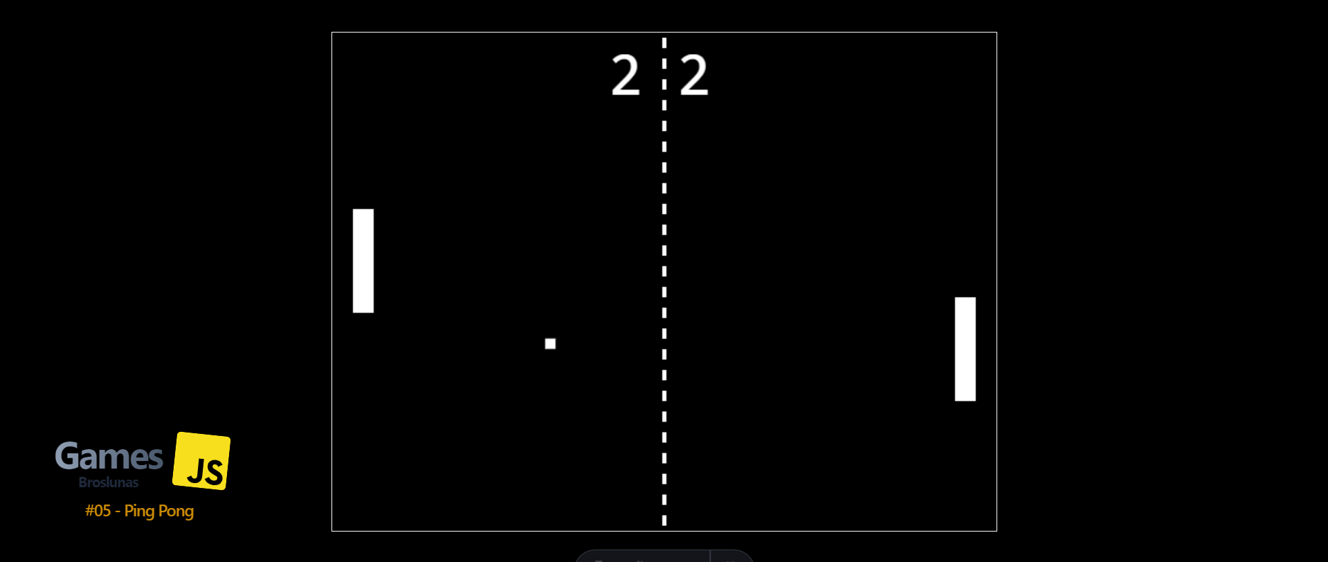 Captura de pantalla del proyecto Ping Pong